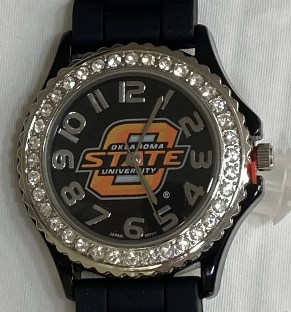 Oklahoma State Cowboys Ladies Crystals Watch, Gift for Her Mom Anniversary, NCAA